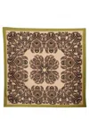 Etro Print Square Silk Scarf In Brown