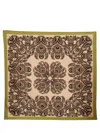 Etro Print Square Silk Scarf In Brown