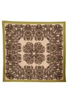 Etro Print Square Silk Scarf In Brown