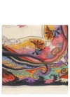 Etro Floral Printed Frayed Edge Scarf In Multi