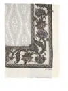 Etro Floral Print Scarf Frayed Edges In White