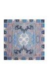 Etro , Silk And Cashmere Shawl With Geometric Motif, Woman, Light Blue In Blue