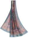 Etro Silk Scarf With Placed Print In Blue