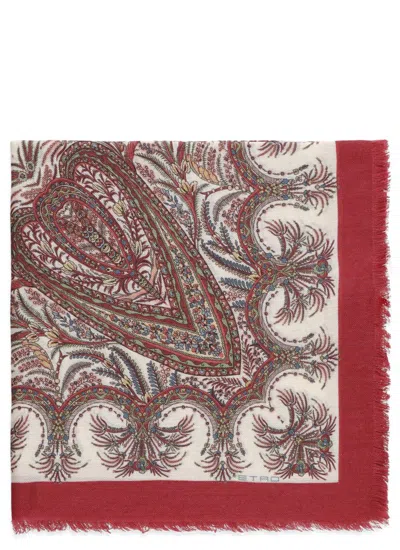 Etro Scarfs Red In Brown