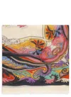 Etro Floral Printed Frayed Edge Scarf In Multicolour