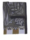 Etro Paisley Jacquard Frayed Edge Scarf In Stampa F.do Azzurro
