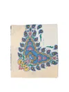 Etro Square Lightweight Scarves Paisley Pattern In Beige