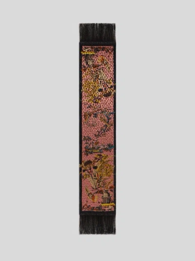 Etro , Schal Aus Samt Aus Einer Seidenmischung Mit Leopardenmuster, Damen, Rosa In Pink