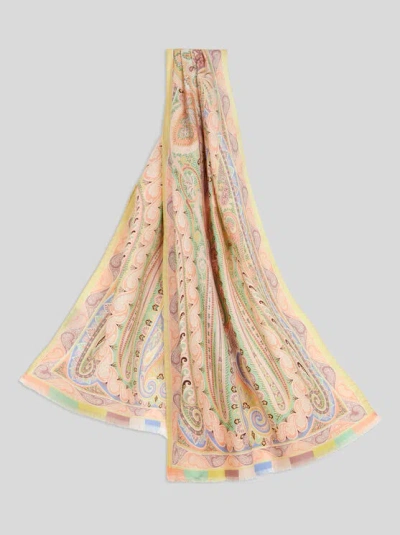Etro Schal Aus Wolle Und Seide Mit Zentriertem Print In Multi