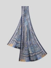 Etro Patterned Cashmere Scarf In Blau