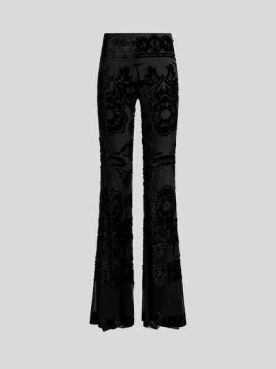 Etro Schlaghose Mit Durchbrochenem Blumenmuster In Black