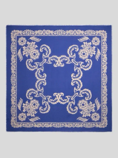 Etro Schultertuch Mit Floralem Motiv In Stampa F.do Blu