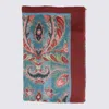Etro Fringed Edges Paisley Pattern Scarf In Burgundy