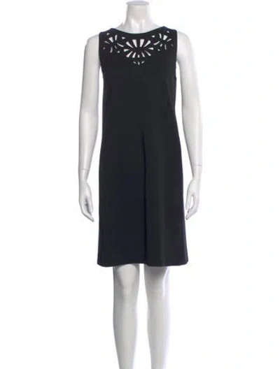 Pre-owned Etro Scoop Neck Knee-length Dress In Black