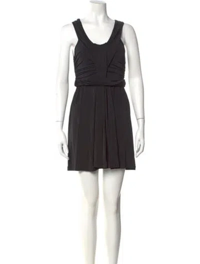 Pre-owned Etro Scoop Neck Mini Dress In Black