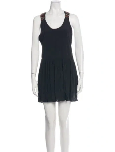 Pre-owned Etro Scoop Neck Mini Dress In Blue