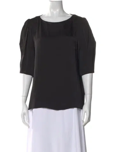 Pre-owned Etro Scoop Neck Short Sleeve Blouse In Black