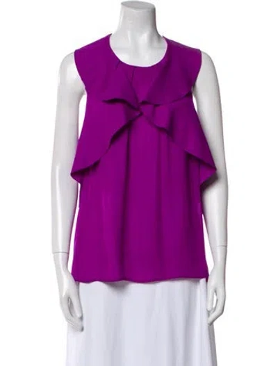 Pre-owned Etro Scoop Neck Sleeveless Blouse In Purple