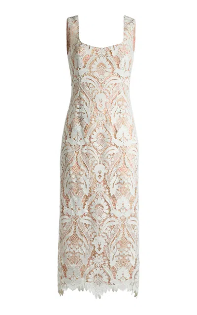 Etro Scoop-neck Lace Midi Dress In Green