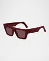 Etro Screen Nylon Rectangular Sunglasses In Burgundy