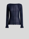 Etro See-through Jacquard Sweater In Blue