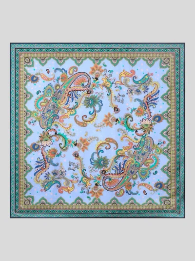 Etro Seidentuch Mit Paisley-rankenmuster In Hellblau