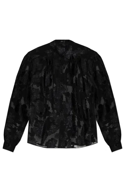 Etro Fil Coupé Chiffon Shirt In Black