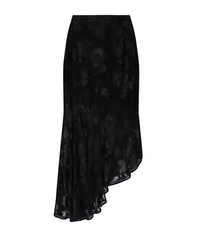 Etro Fil Coupé Chiffon Skirt In Black