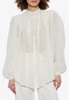 Etro Front Button-up Shirt With Band Collar In Cream