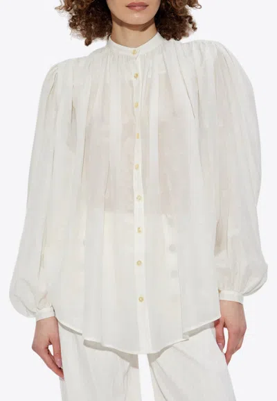 ETRO SEMI-SHEER GATHERED BLOUSE