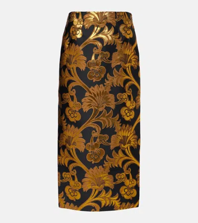 Etro Lamé Maxi Skirt In Gold