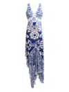 Etro Long Dress With Sequin Embroidery In Blue