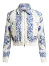 Etro Cropped Bomberjacke Mit Pailletten Bestickt In White