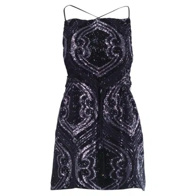 Pre-owned Etro Sequin Embellished Mini Dress - '20s In Black