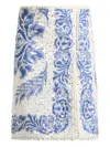 Etro Gerader Rock Mit Paillettenstickerei In White