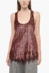 Etro Scoop Neck Fringe Hem Embellished Tank Top