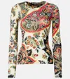 Etro Serafino Printed Wool-blend T-shirt In Multicoloured