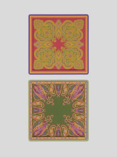Etro Set Aus Zwei Flaschenuntersetzern Mit Mandala Und Paisleymuster