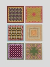 Etro Set Of Six Coasters With Various Motifs In Green
