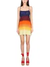 Etro Wool Mini Dress In Vibrant Hues In Multicolore