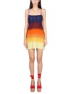 Etro Shaded Wool Mini Dress In Multi