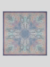 Etro Shawl With Multicoloured Geometric Motif In Navy Blue