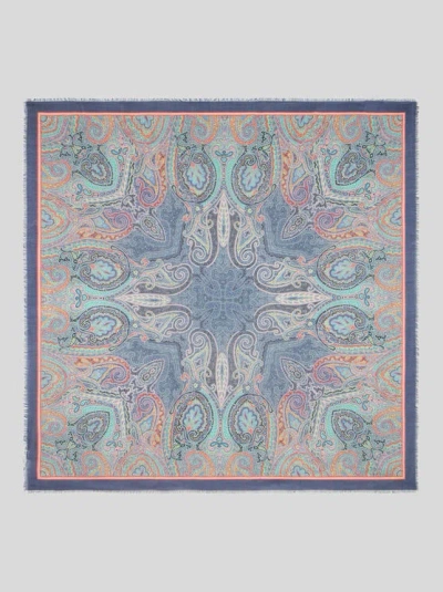 Etro Shawl With Multicoloured Geometric Motif