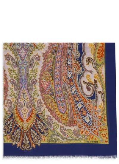 Etro Shawl With Paisley Print In Multicolor