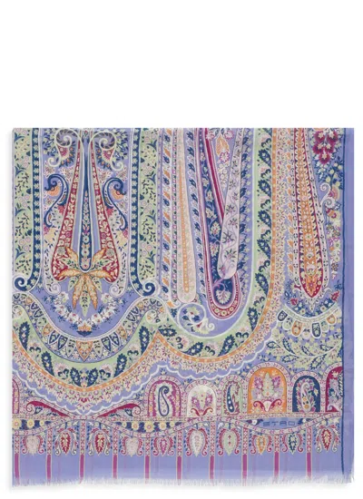 Etro Shawl With Paisley Print In Multicolor