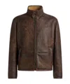 Etro Floral-pattern Leather Jacket In Brown