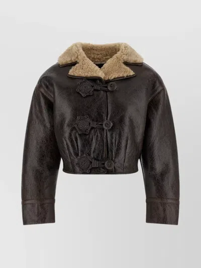 ETRO SHEEPSKIN JACKET FEATURING WOOL INSERT