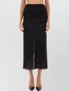 Etro Sheer Fabric Knit Skirt With Side Slit In Black