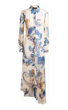 Etro Sheer Jersey Maxi Shirt Dress In Multi