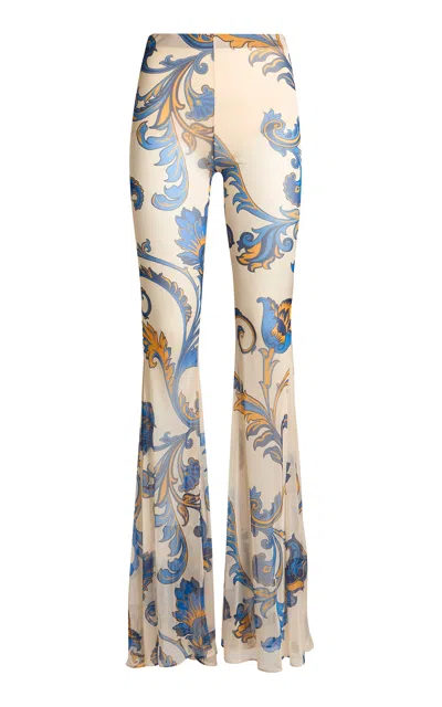 Etro Sheer Jersey Pants In Multi